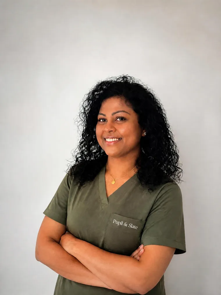 Dr. Praneetha Raveendran, O.D. — Founder of Pupil & Slate
